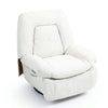 Fauteuil massant inclinable blanc cassé, assise et dossier rembourrés, angle trois-quarts