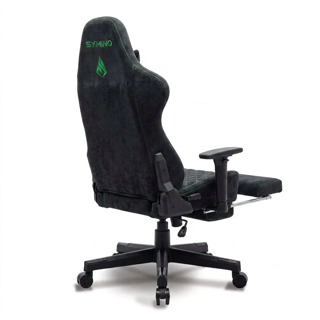 Fauteuil de bureau gaming sombre, dossier haut, accoudoir réglable et base à roulettes
